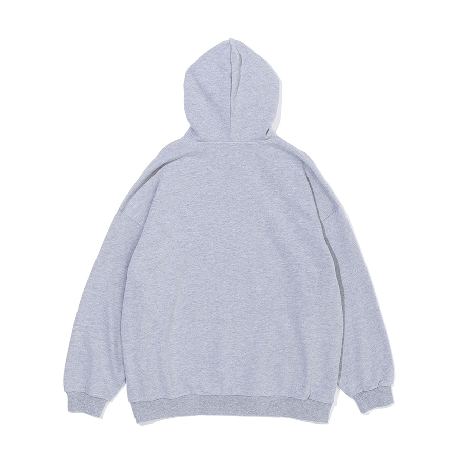STATE APPLIQUE HOOD HEATHER GRAY
