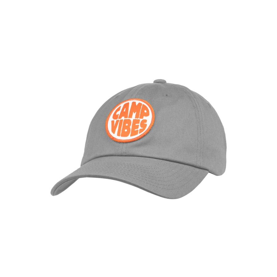 CAMP VIBES PATCH DAD HAT LIGHT GREY