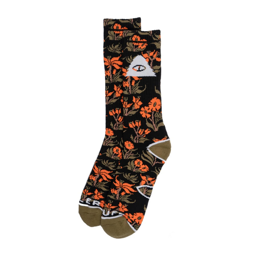 ICON SOCKS ORCHID FLORAL BLACK