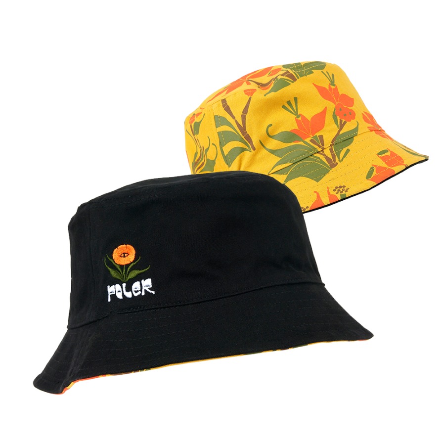 REVERSIBLE VIBES BRAND BUCKET ORCHID FLORAL GOLD