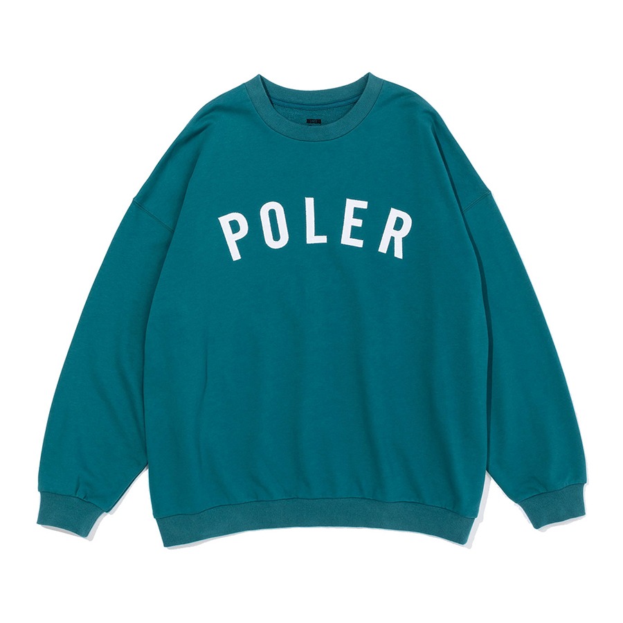 STATE APPLIQUE CREW TEAL BLUE