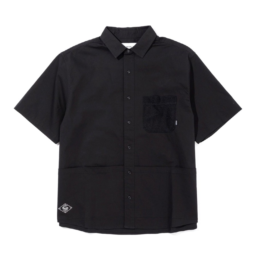 스트레치 멀티 포켓 릴렉스핏 셔츠 BLACK